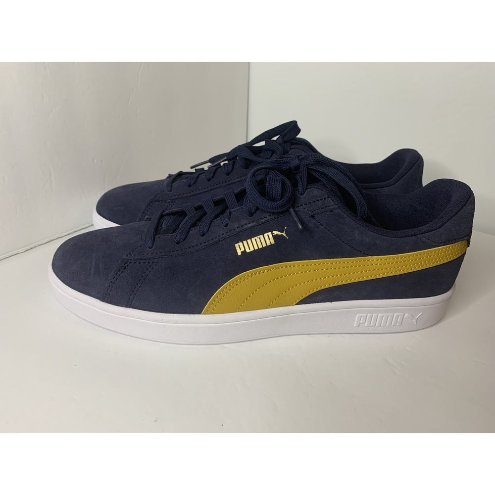 PUMA SoftFoam Navy Blue/Yellow Low Top Lace-Up Men's Athletic Sneakers